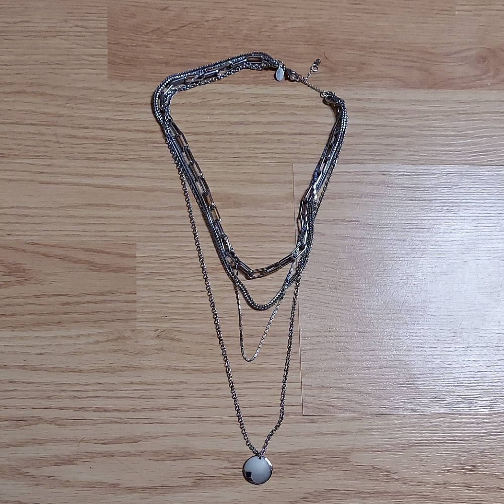Elegant Silver Layered Necklace